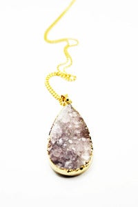 Image of TEARDROP Semi- Precious Amethyst Pendant Necklace