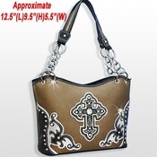 Image of RHINESTONE STUD CROSS HANDBAG