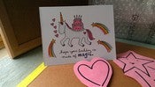 Image of SINGLE NOTECARDS: Unicorn Birthday Card