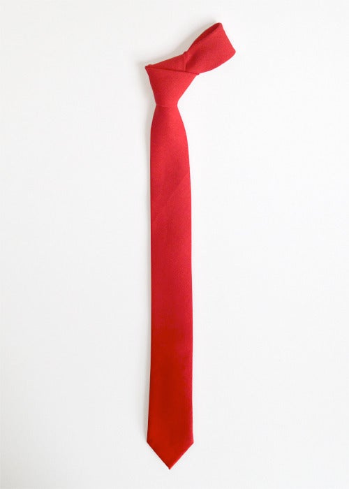 Image of coral linen tie