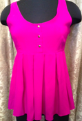 Image of Alisha Levine Pink Peplum Tank SZ M
