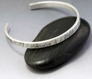 Image of Sterling Silver Cuff Bracelet - Grass Texture