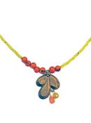 Image of Asymmetrical Yellow Labradorite and Metal Necklace by Joli Jewelry