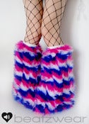Image of Zig Zag fluffies in blue pink white 