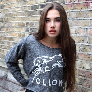 Image of FOLLOW raw cropped sweatshirt
