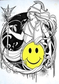 Image of "Smile Britannia" screen-print by Inkie (original painted in Parliament)