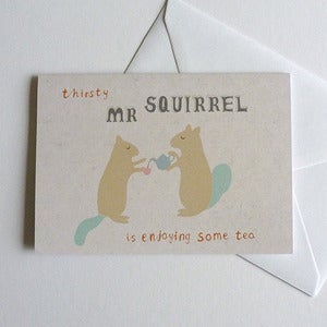 Image of Squirrel Drinking Greeting Card