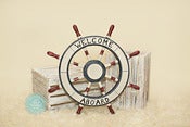 Image of Welcome Aboard Boat Wheel - Beach Boat Nautical Prop - NEW