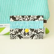 Image of tiny pouch - chocolate brown damask 