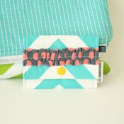 Image of tiny pouch - turquoise chevron 