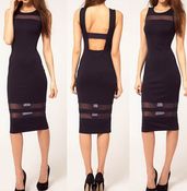 Image of Sheerly Black Midi Dress