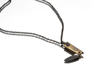 Image of DANGER DAGGER NECKLACE - GUNMETAL