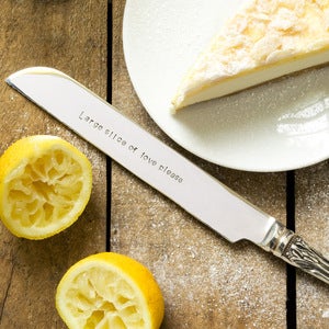 Image of Personalised Silver Plated Cake Knife (up to 15 words)