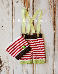 Image of Stripy Suspender Pants & Hat Set