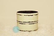 Image of Cream Wooden Pail Bucket - No Handle - Vintage Style