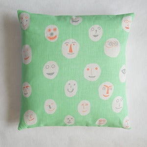 Image of Masks cushion - peppermint
