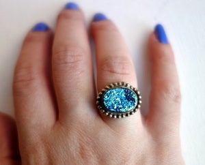 Image of Handmade Aqua Drusy Ring
