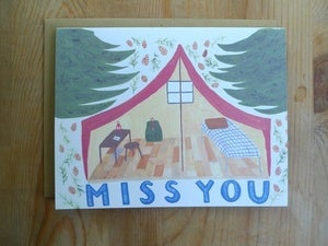 Image of Miss You Pup Tent Card by Small Adventure