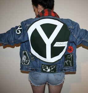 Image of SICK X YOUNG GUNS 'GREEN' denim jacket SMALL