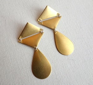 Image of Geometric Brass Earrings