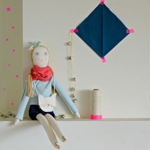 Image of minina sudadera verdeagua, y bolso gatito balnco