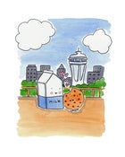 Image of PRINT: 8x10 Milk and Cookies in Love in Seattle