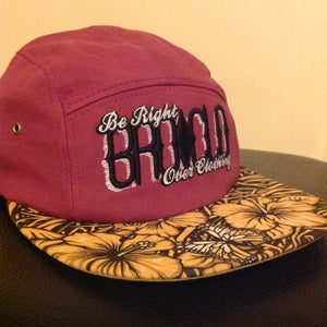 Image of BROCLO Floral 5 Panel Snapback (Maroon)