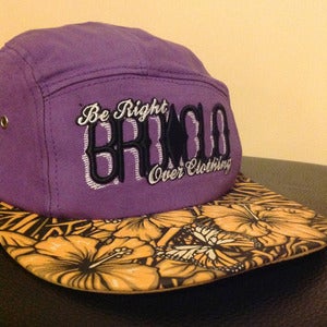 Image of BROCLO Floral 5 Panel Snapback (Purple)