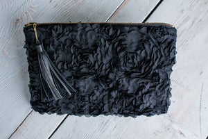 Image of Harlow Clutch in Black Baccara
