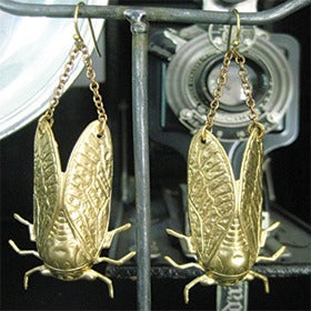 Image of Brass Cicada Earrings by Larissa 