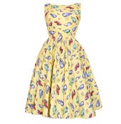 Image of Audrey Retro 50s Chevrolet Car Print Vintage Inspired Dress