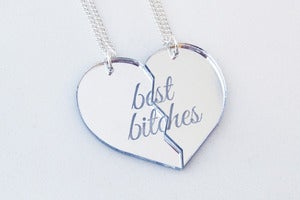 Image of Best Bitches Necklace Set - Silver