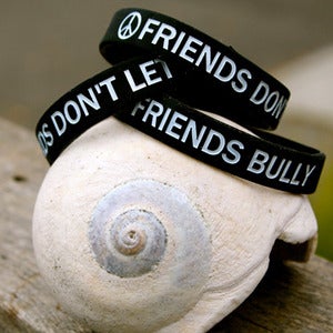 Image of FRIENDS DON'T LET FRIENDS BULLY Wristband ~ NEW!