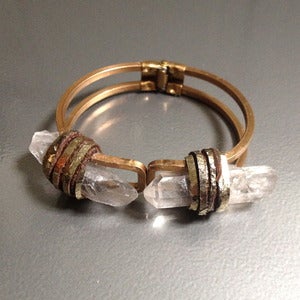 Image of BRASS TWIN FLAME CUFF BRACELET