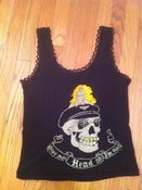 Image of WOMENS tank with lace trim - give me head till im dead