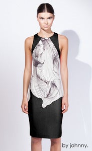Image of Petal Panel Knit Dress - Black Petal