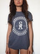 Image of Crest Tee Heather Navy - Woman's