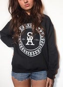 Image of Crest Sweatshirt Black - Woman's