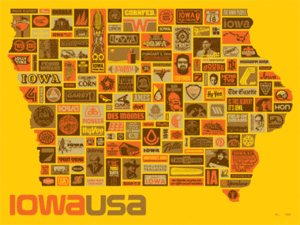 Image of DRAPLIN DESIGN CO. DDC-075 "Iowa All The Way" Poster