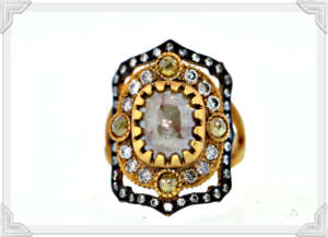 Image of 18K YELLOW GOLD AND BLACKENED SILVER RING