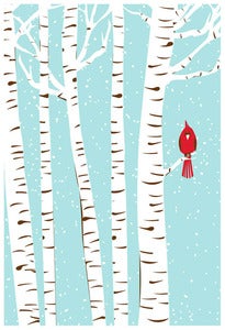Image of Winter Cardinal Art Poster by Strawberryluna