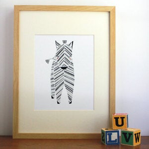 Image of Zeek Zebra Illustration - Safari Collection