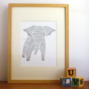 Image of Elly Elephant Illustration - Safari Collection by Gingiber