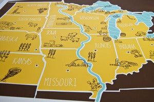 Image of American Atlas - Midwest Poster by Brainstorm