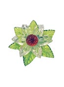 Image of Crystal Carved Resin Flower Brooch by Hotcakes Designs