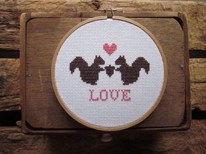 Image of Squirrelly Love Cross-Stitch Kit by Chez Sucre Chez