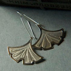 Image of Silver Gingko Earrings by Larissa Loden