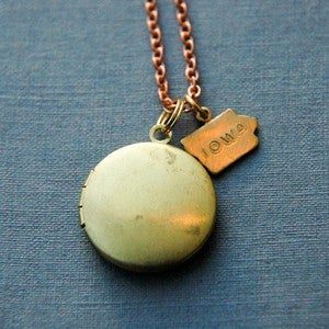 Image of Mother's Day Pre-Order: Iowa Vintage Locket Necklace by Larissa Loden