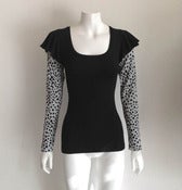 Image of L.S. Frill Top, Black Spotty