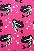 Image of Fuchsia Mermaids organic cotton jersey (by the half metre)
